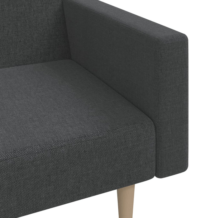 Divano Letto a 2 Posti Grigio Scuro in Tessuto 375728