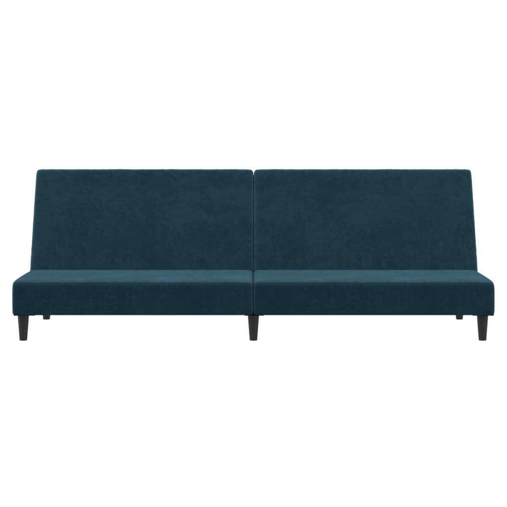 Divano Letto a 2 Posti-Sofa Letto 2 Posti-Daybed Blu in Velluto 738285