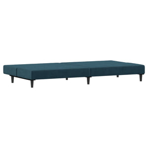 Divano Letto a 2 Posti-Sofa Letto 2 Posti-Daybed Blu in Velluto 738285