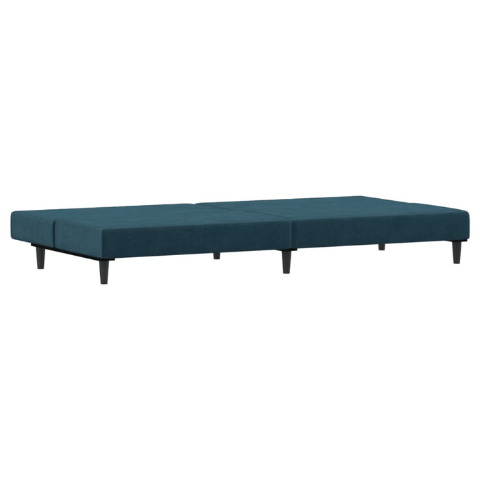 Divano Letto a 2 Posti-Sofa Letto 2 Posti-Daybed Blu in Velluto 738285