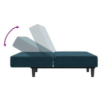Divano Letto a 2 Posti-Sofa Letto 2 Posti-Daybed Blu in Velluto 738285