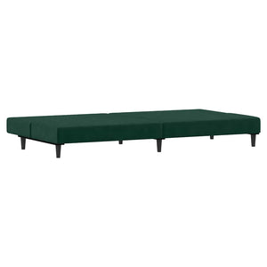 Divano Letto a 2 Posti-Sofa Letto 2 Posti-Daybed Verde Scuro in Velluto 745512