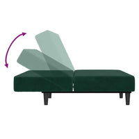 Divano Letto a 2 Posti-Sofa Letto 2 Posti-Daybed Verde Scuro in Velluto 745512