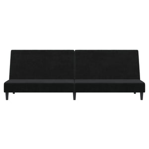 Divano Letto a 2 Posti-Sofa Letto 2 Posti-Daybed Nero in Velluto 615604