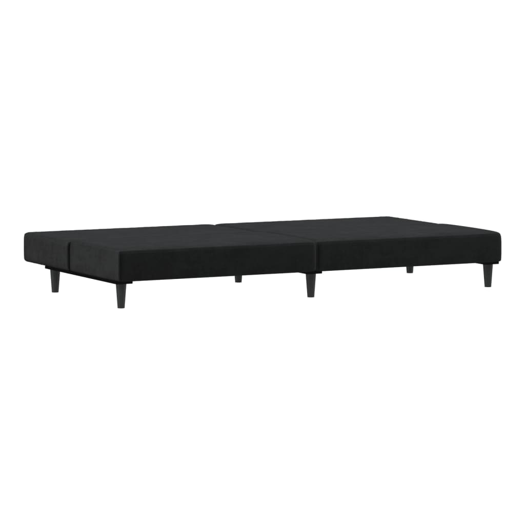 Divano Letto a 2 Posti-Sofa Letto 2 Posti-Daybed Nero in Velluto 615604