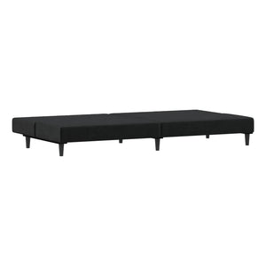 Divano Letto a 2 Posti-Sofa Letto 2 Posti-Daybed Nero in Velluto 615604