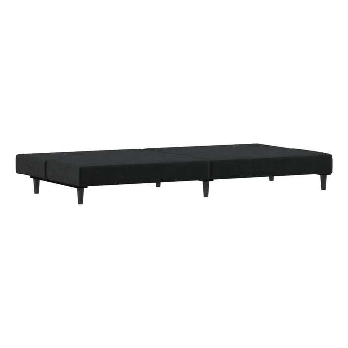 Divano Letto a 2 Posti-Sofa Letto 2 Posti-Daybed Nero in Velluto 615604