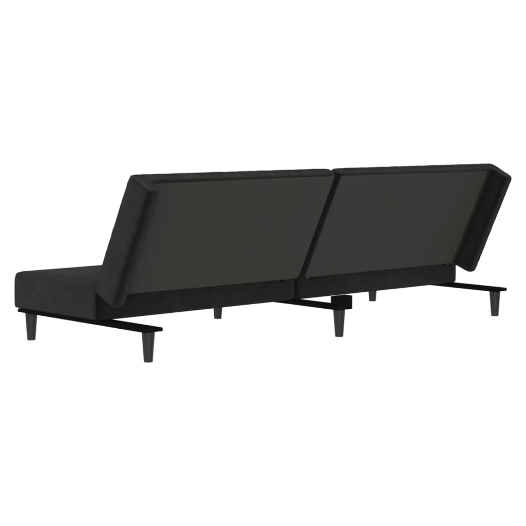 Divano Letto a 2 Posti-Sofa Letto 2 Posti-Daybed Nero in Velluto 615604