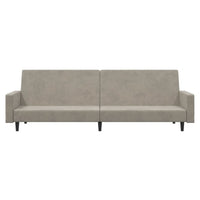 Divano Letto a 2 Posti-Sofa Letto 2 Posti-Daybed Grigio Chiaro in Velluto 410403