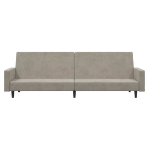 Divano Letto a 2 Posti-Sofa Letto 2 Posti-Daybed Grigio Chiaro in Velluto 410403
