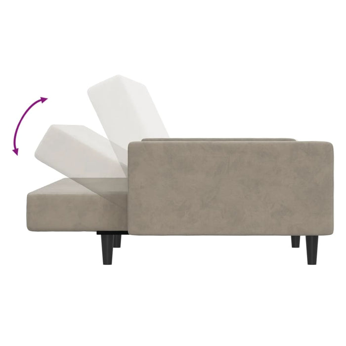 Divano Letto a 2 Posti-Sofa Letto 2 Posti-Daybed Grigio Chiaro in Velluto 410403