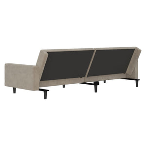 Divano Letto a 2 Posti-Sofa Letto 2 Posti-Daybed Grigio Chiaro in Velluto 410403