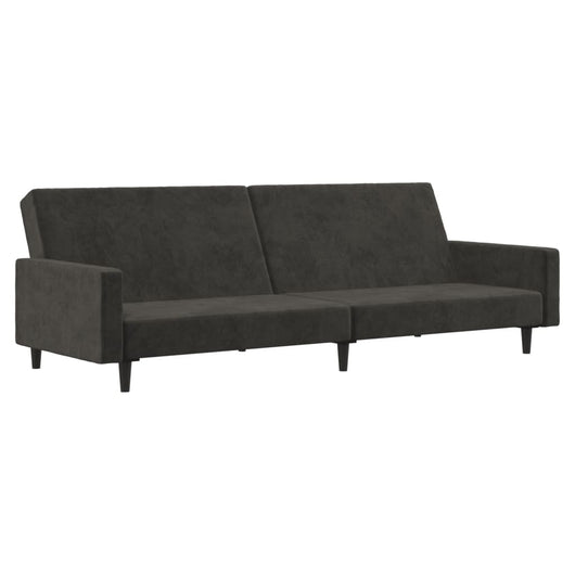 Divano Letto a 2 Posti-Sofa Letto 2 Posti-Daybed Grigio Scuro in Velluto 865159