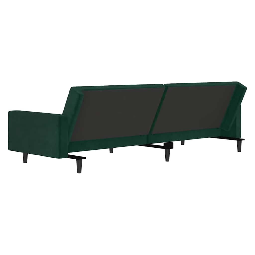 Divano Letto a 2 Posti-Sofa Letto 2 Posti-Daybed Verde Scuro in Velluto 565137