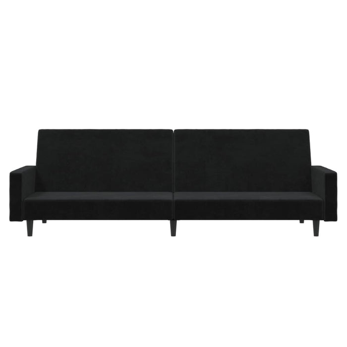 Divano Letto a 2 Posti-Sofa Letto 2 Posti-Daybed Nero in Velluto 377714