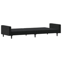 Divano Letto a 2 Posti-Sofa Letto 2 Posti-Daybed Nero in Velluto 377714