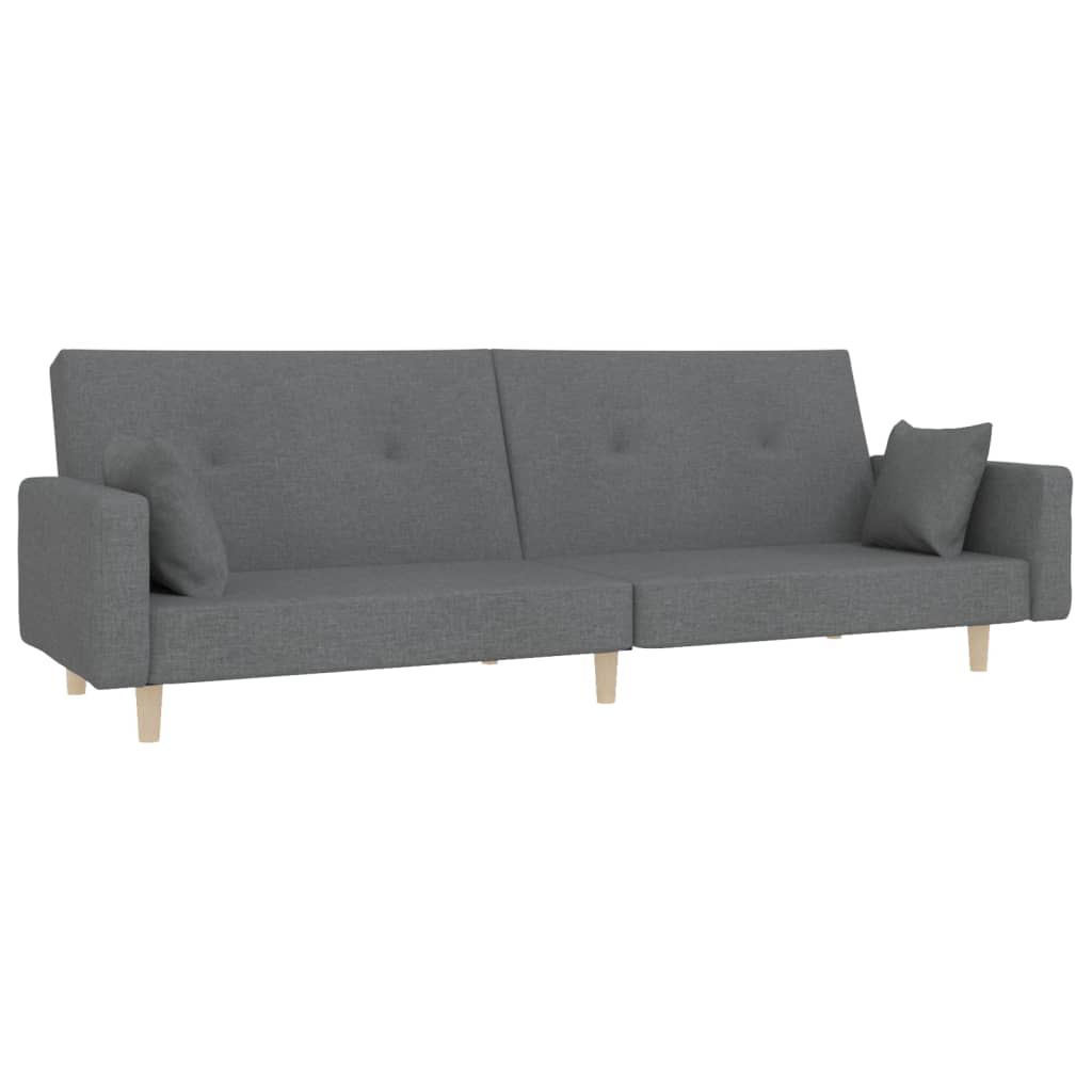 Divano Letto a 2 Posti con 2 Cuscini-Sofa Letto 2 Posti-Daybed Grigio Chiaro in Tessuto 706866