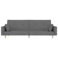 Divano Letto a 2 Posti con 2 Cuscini-Sofa Letto 2 Posti-Daybed Grigio Chiaro in Tessuto 706866