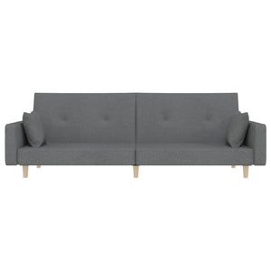 Divano Letto a 2 Posti con 2 Cuscini-Sofa Letto 2 Posti-Daybed Grigio Chiaro in Tessuto 706866