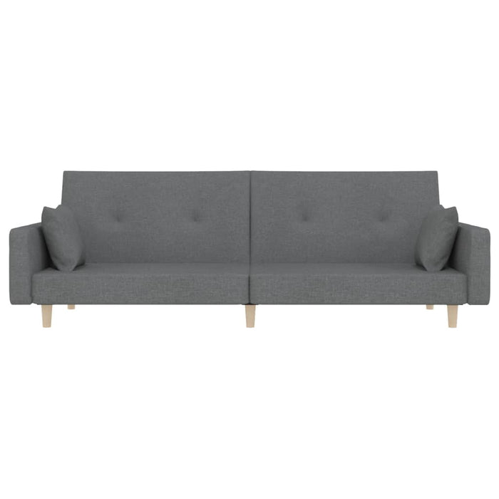 Divano Letto a 2 Posti con 2 Cuscini-Sofa Letto 2 Posti-Daybed Grigio Chiaro in Tessuto 706866