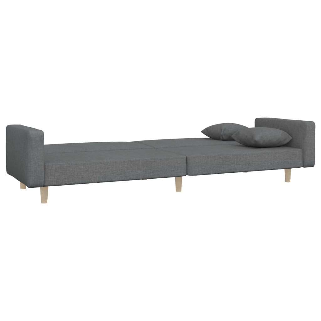 Divano Letto a 2 Posti con 2 Cuscini-Sofa Letto 2 Posti-Daybed Grigio Chiaro in Tessuto 706866