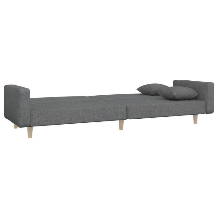 Divano Letto a 2 Posti con 2 Cuscini-Sofa Letto 2 Posti-Daybed Grigio Chiaro in Tessuto 706866