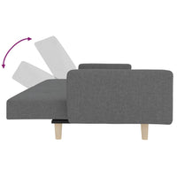 Divano Letto a 2 Posti con 2 Cuscini-Sofa Letto 2 Posti-Daybed Grigio Chiaro in Tessuto 706866