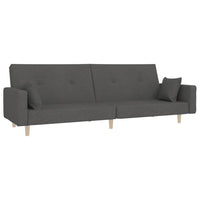 Divano Letto a 2 Posti con 2 Cuscini-Sofa Letto 2 Posti-Daybed Grigio Scuro in Tessuto 868561