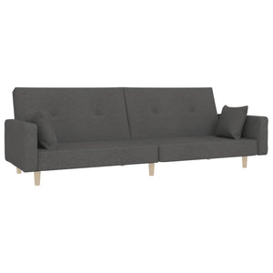 Divano Letto a 2 Posti con 2 Cuscini-Sofa Letto 2 Posti-Daybed Grigio Scuro in Tessuto 868561