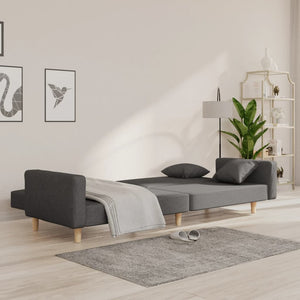 Divano Letto a 2 Posti con 2 Cuscini-Sofa Letto 2 Posti-Daybed Grigio Scuro in Tessuto 868561