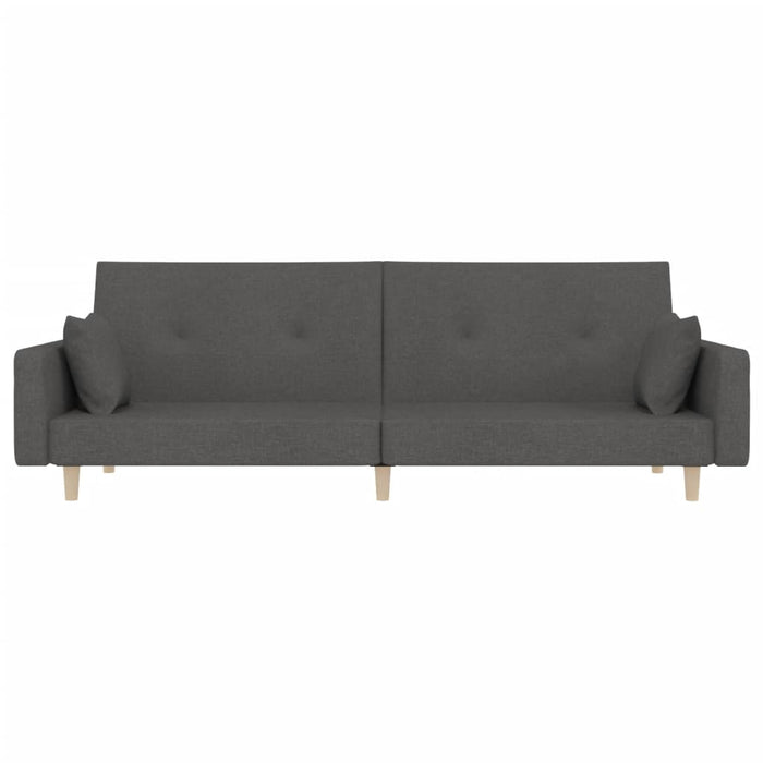 Divano Letto a 2 Posti con 2 Cuscini-Sofa Letto 2 Posti-Daybed Grigio Scuro in Tessuto 868561