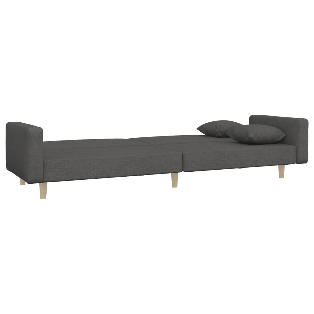 Divano Letto a 2 Posti con 2 Cuscini-Sofa Letto 2 Posti-Daybed Grigio Scuro in Tessuto 868561