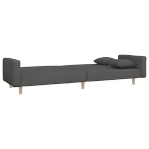 Divano Letto a 2 Posti con 2 Cuscini-Sofa Letto 2 Posti-Daybed Grigio Scuro in Tessuto 868561