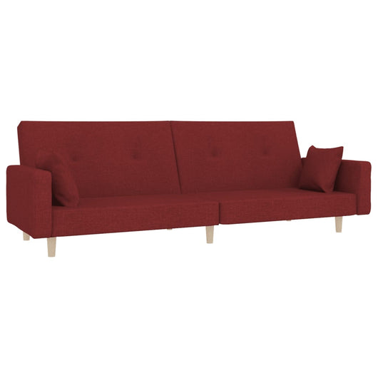 Divano Letto a 2 Posti con 2 Cuscini Rosso Vino in Tessutocod mxl 117094