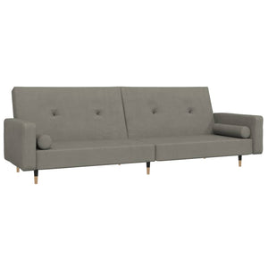 Divano Letto a 2 Posti con 2 Cuscini-Sofa Letto 2 Posti-Daybed Grigio Chiaro in Velluto 830730
