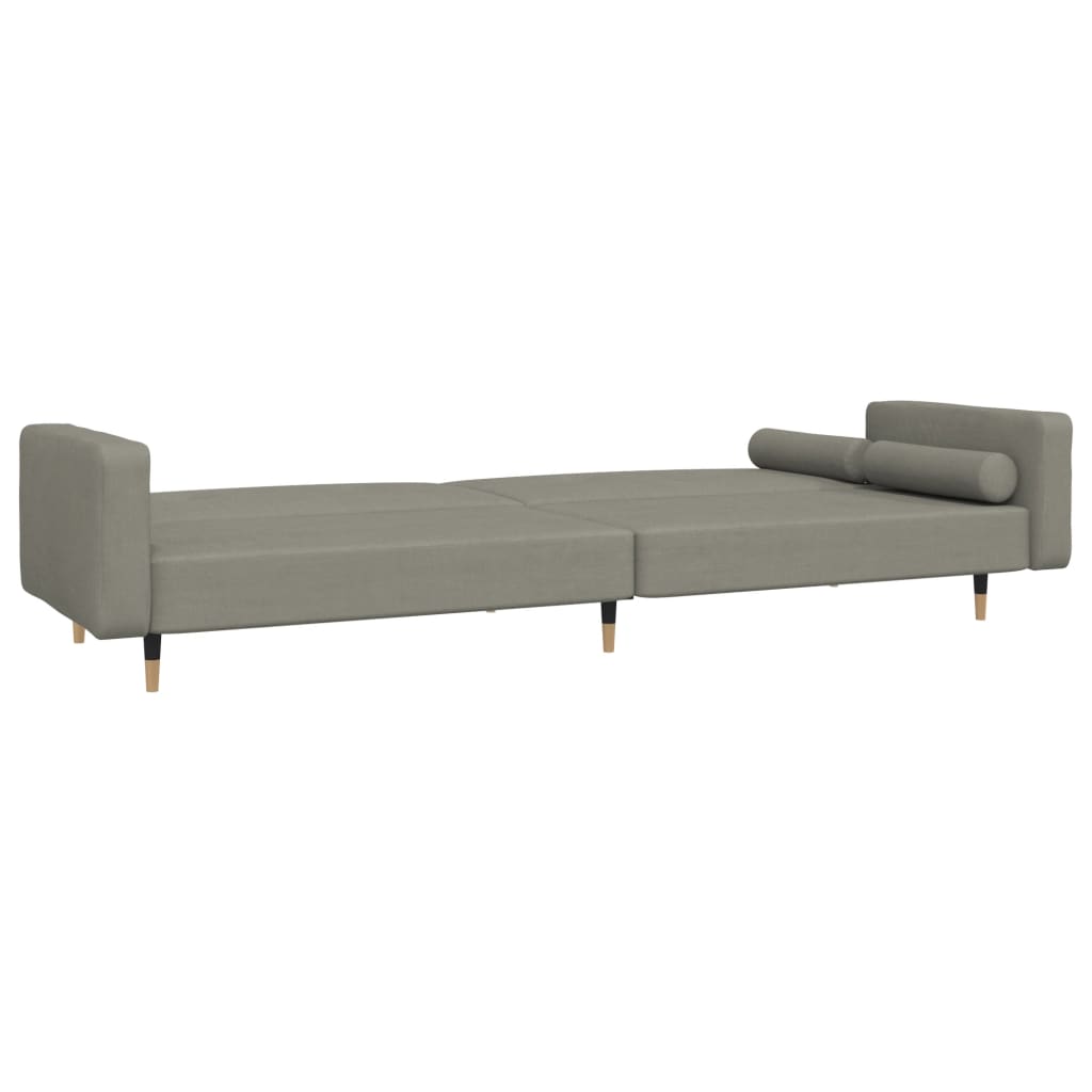 Divano Letto a 2 Posti con 2 Cuscini-Sofa Letto 2 Posti-Daybed Grigio Chiaro in Velluto 830730