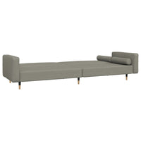 Divano Letto a 2 Posti con 2 Cuscini-Sofa Letto 2 Posti-Daybed Grigio Chiaro in Velluto 830730