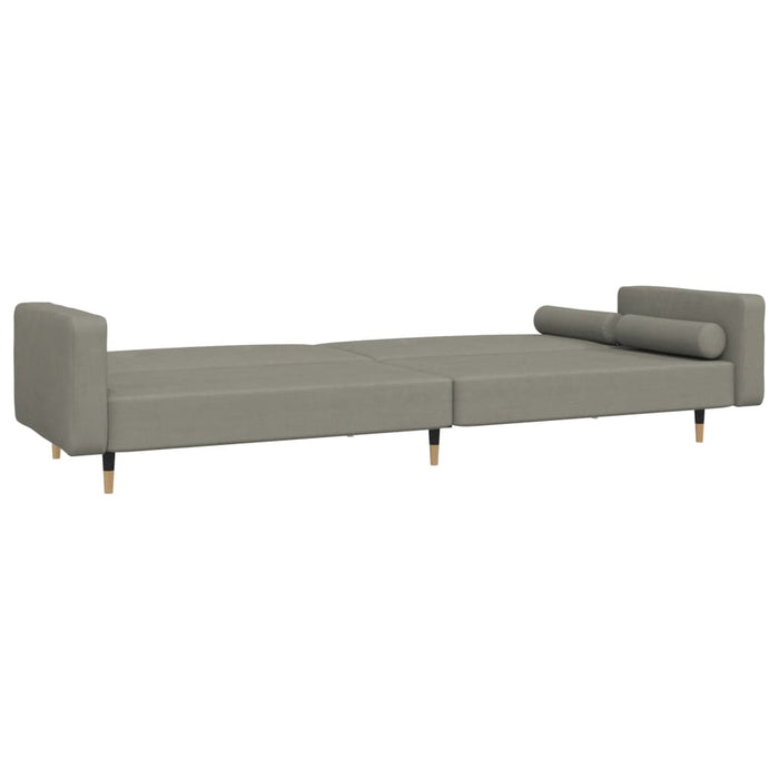 Divano Letto a 2 Posti con 2 Cuscini-Sofa Letto 2 Posti-Daybed Grigio Chiaro in Velluto 830730