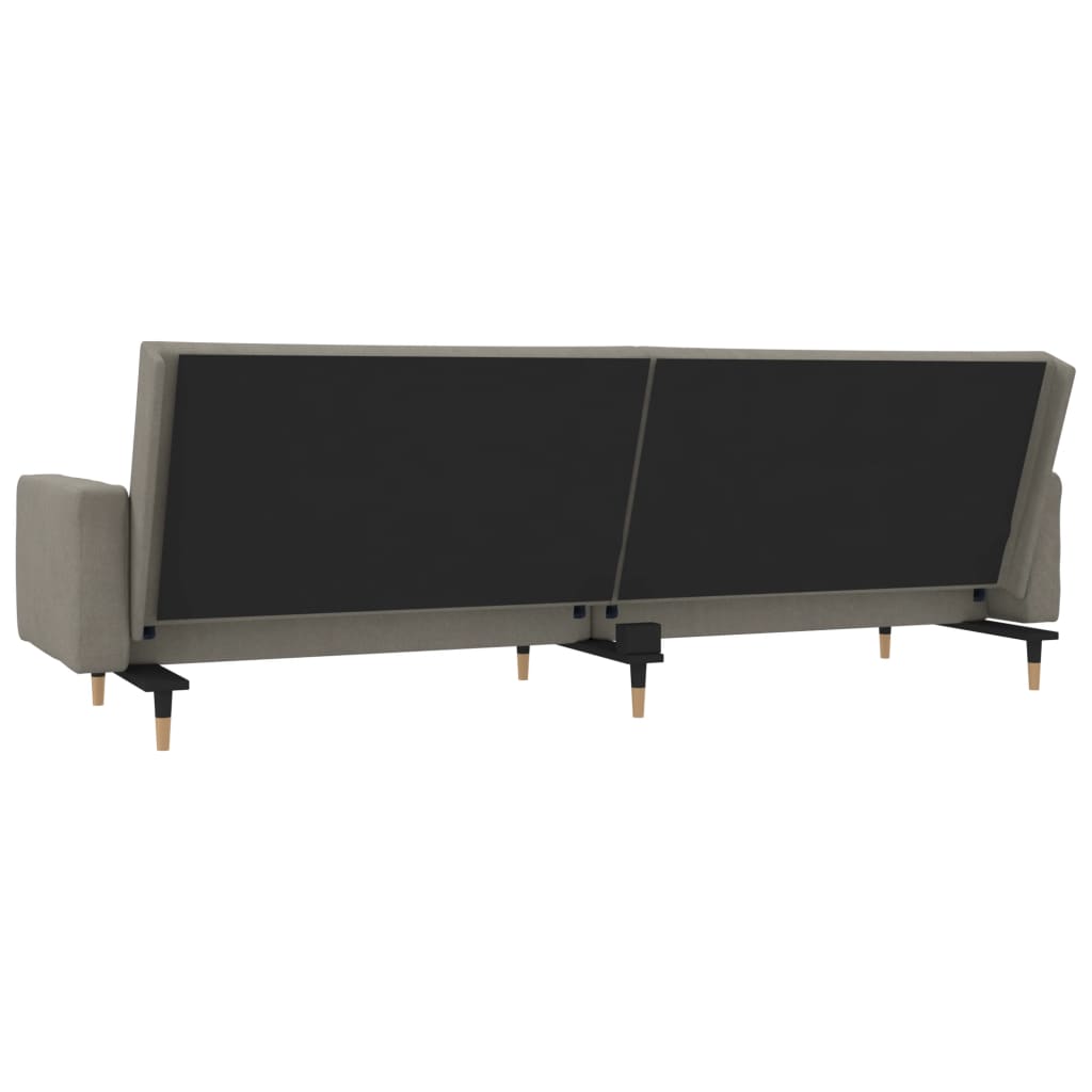 Divano Letto a 2 Posti con 2 Cuscini-Sofa Letto 2 Posti-Daybed Grigio Chiaro in Velluto 830730