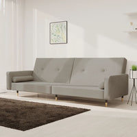 Divano Letto a 2 Posti con 2 Cuscini-Sofa Letto 2 Posti-Daybed Grigio Chiaro in Velluto 830730