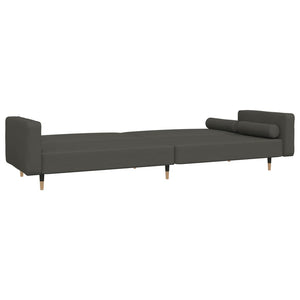 Divano Letto a 2 Posti con 2 Cuscini-Sofa Letto 2 Posti-Daybed Grigio Scuro in Velluto 346253