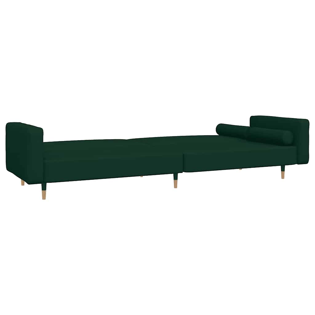 Divano Letto a 2 Posti con 2 Cuscini-Sofa Letto 2 Posti-Daybed Verde Scuro in Velluto 297371