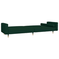 Divano Letto a 2 Posti con 2 Cuscini-Sofa Letto 2 Posti-Daybed Verde Scuro in Velluto 297371