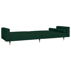 Divano Letto a 2 Posti con 2 Cuscini-Sofa Letto 2 Posti-Daybed Verde Scuro in Velluto 297371