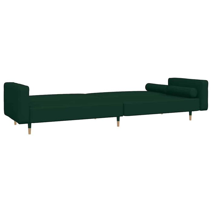 Divano Letto a 2 Posti con 2 Cuscini-Sofa Letto 2 Posti-Daybed Verde Scuro in Velluto 297371