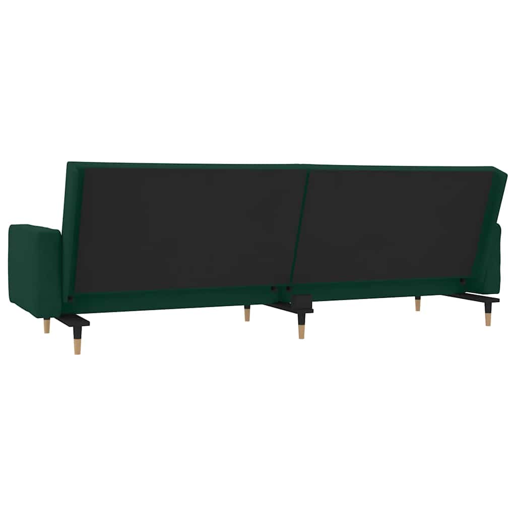 Divano Letto a 2 Posti con 2 Cuscini-Sofa Letto 2 Posti-Daybed Verde Scuro in Velluto 297371