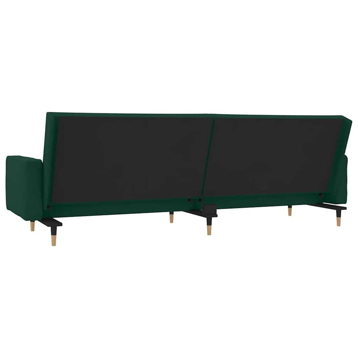 Divano Letto a 2 Posti con 2 Cuscini-Sofa Letto 2 Posti-Daybed Verde Scuro in Velluto 297371