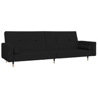 Divano Letto a 2 Posti con 2 Cuscini Nero in Vellutocod mxl 112625