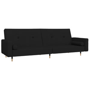 Divano Letto a 2 Posti con 2 Cuscini Nero in Vellutocod mxl 112625