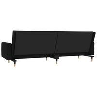 Divano Letto a 2 Posti con 2 Cuscini-Sofa Letto 2 Posti-Daybed Nero in Velluto 338294